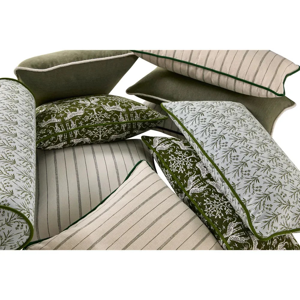 Averie Lumbar Pillow Indoor Outdoor - Green, Sunbrella Acrylic