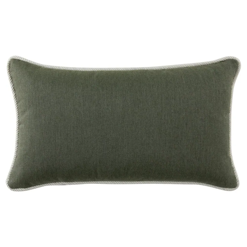 Averie Lumbar Pillow Indoor Outdoor - Green, Sunbrella Acrylic
