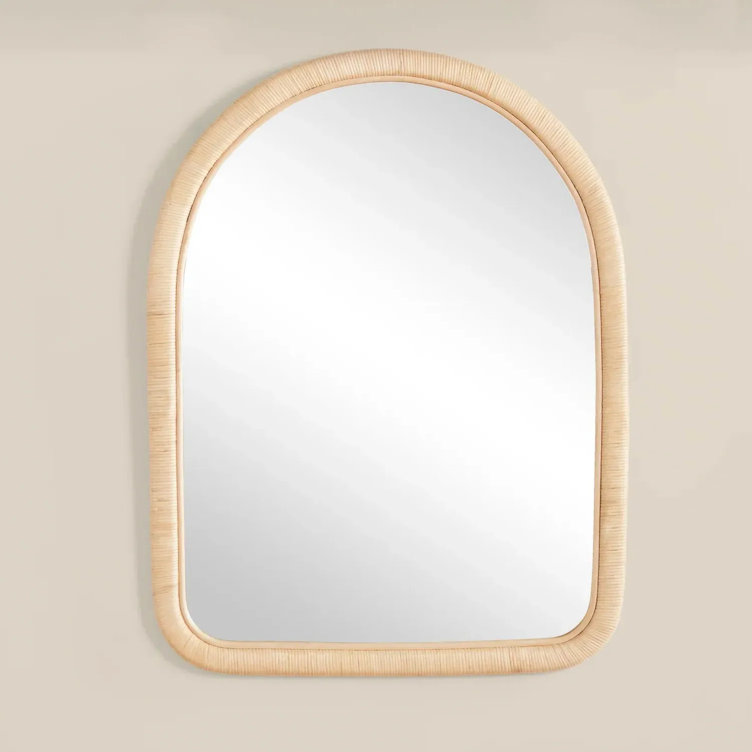 Avery Arched Wall Mirror - Natural, Rattan