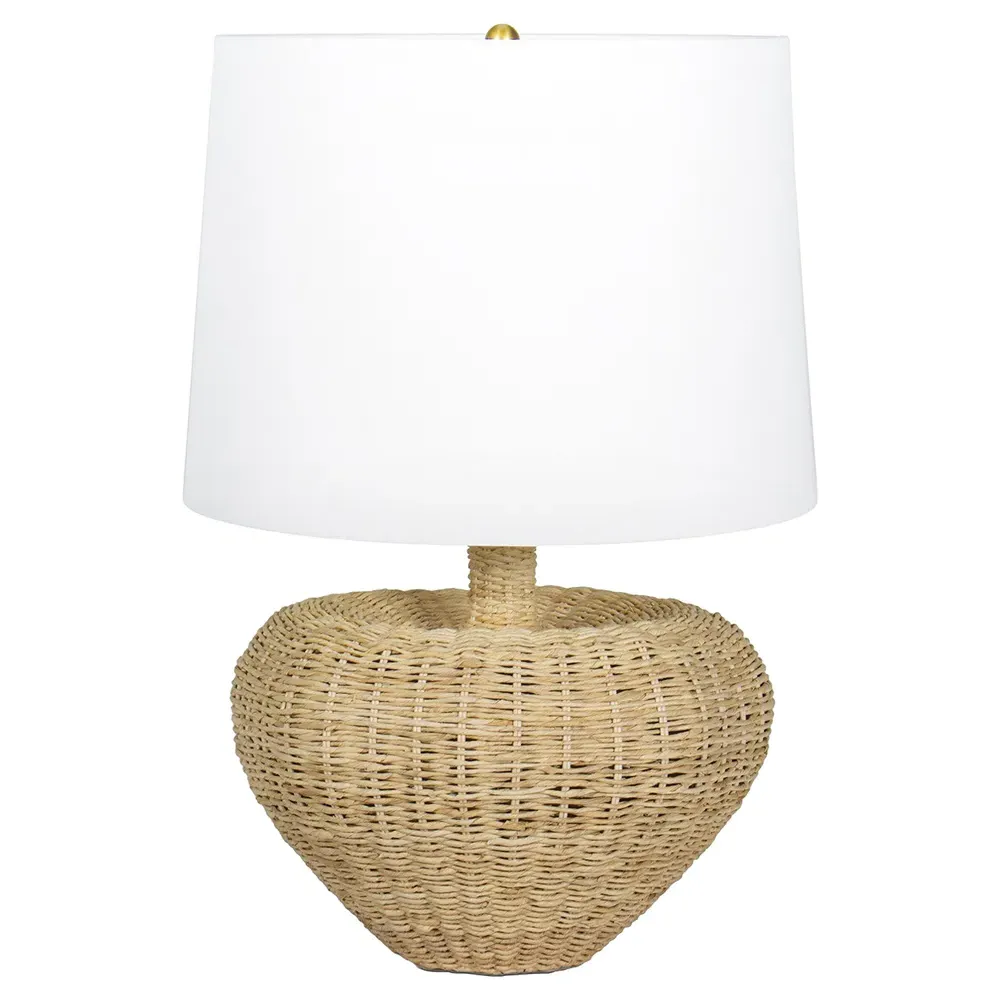 Avery Coastal Beach Table Lamp - White, Rattan image