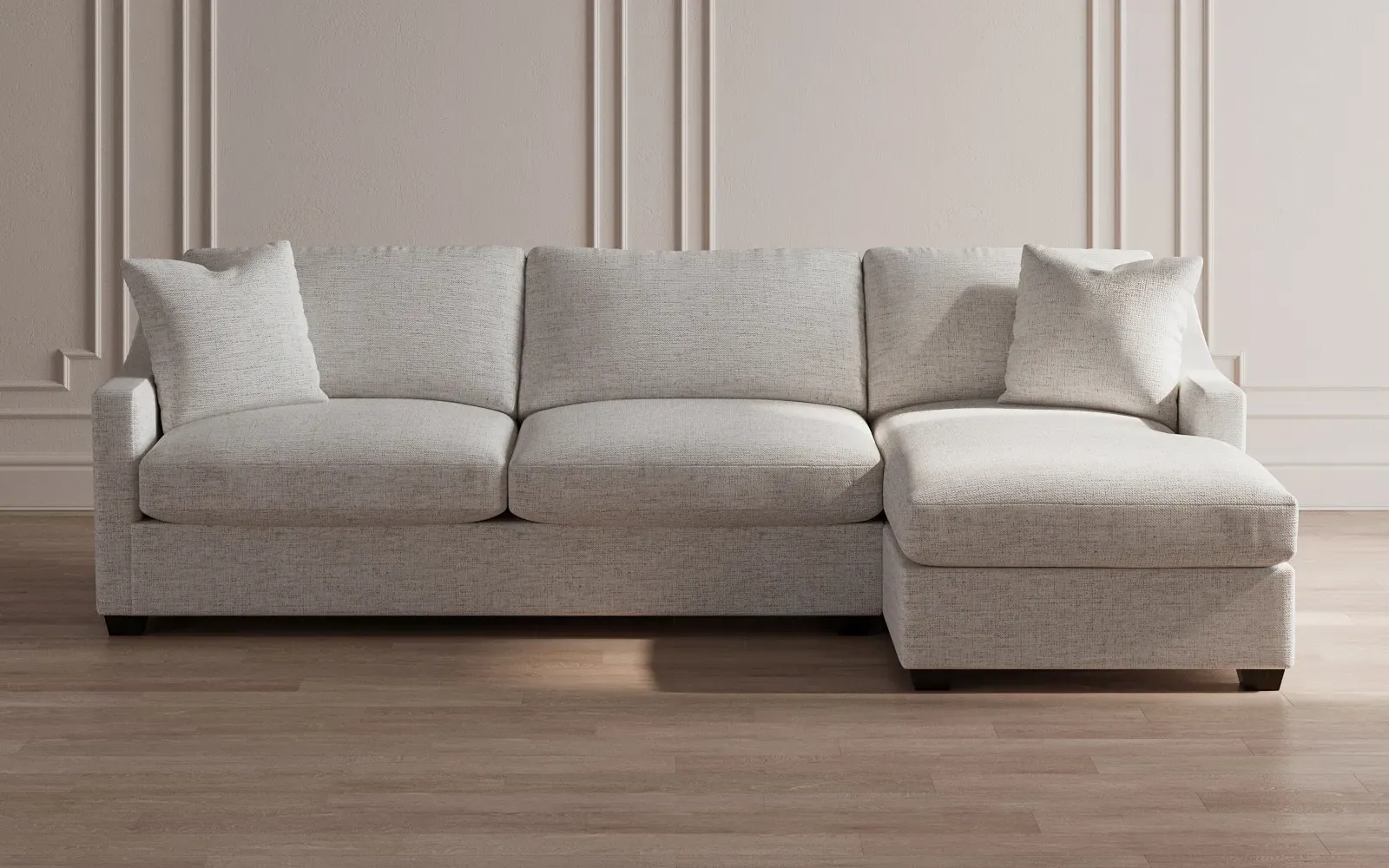 Avery Left Chaise Sectional - Heathered Ivory