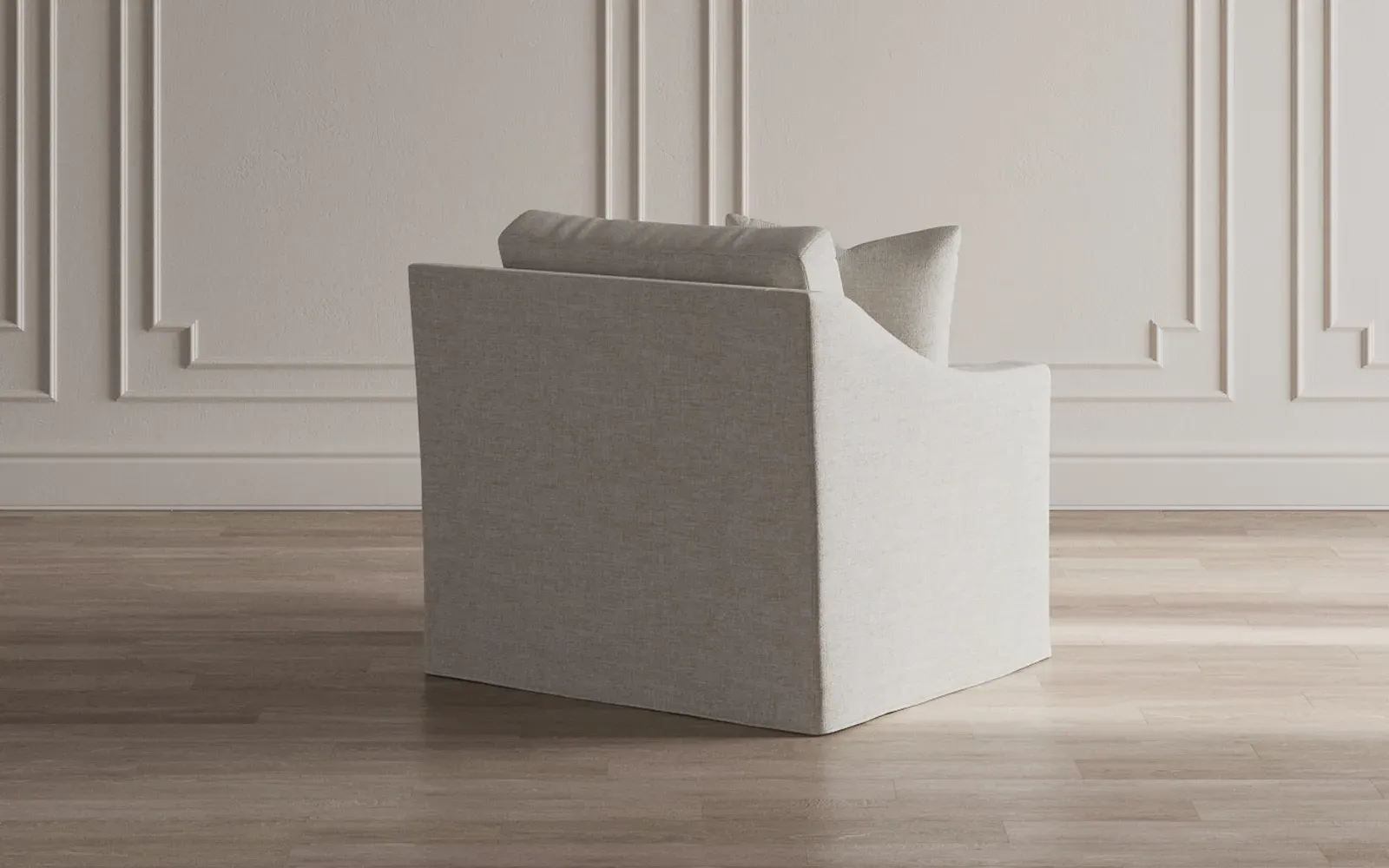 Avery Slipcovered Chair - Nickel