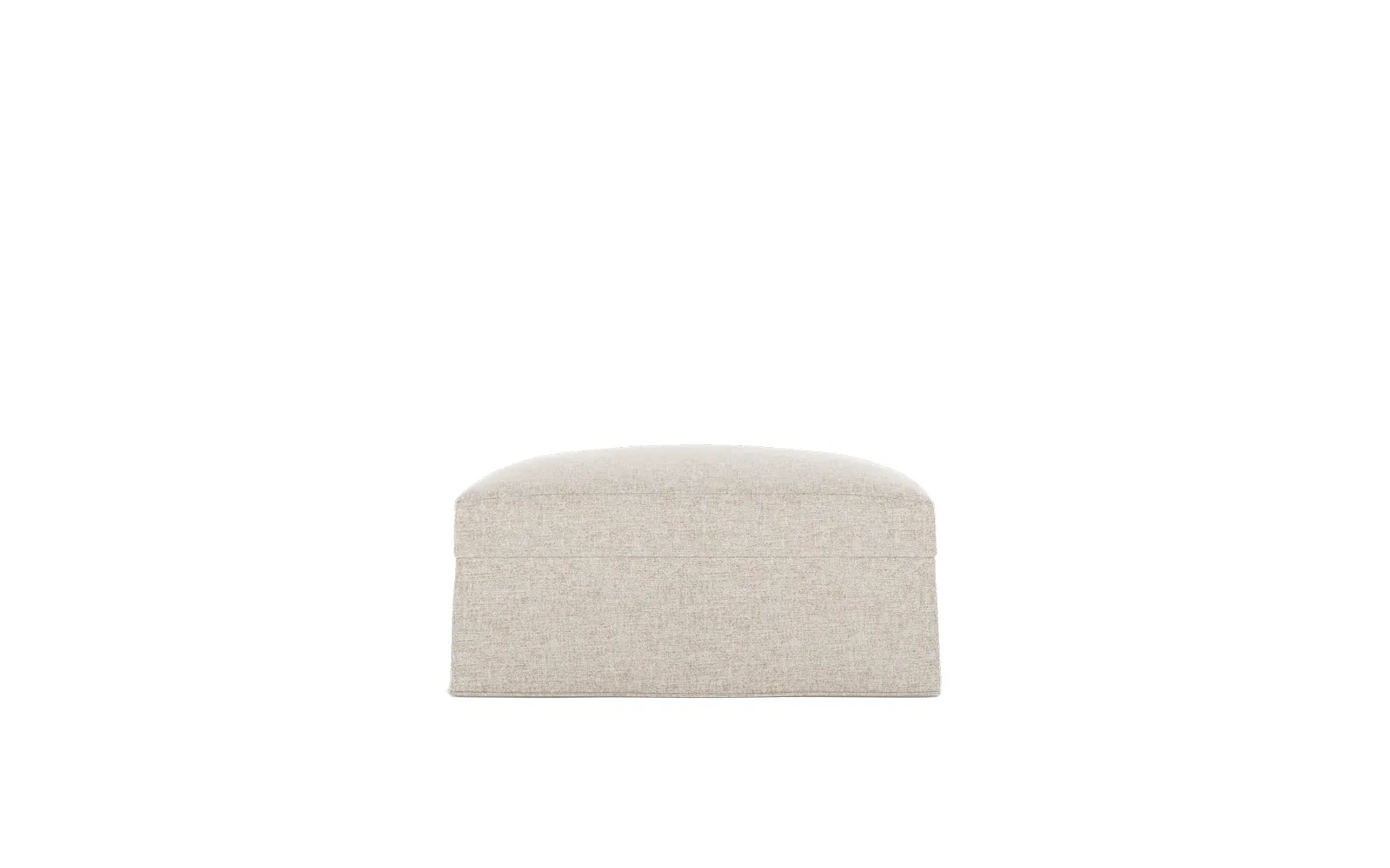 Avery Slipcovered Ottoman - Straw