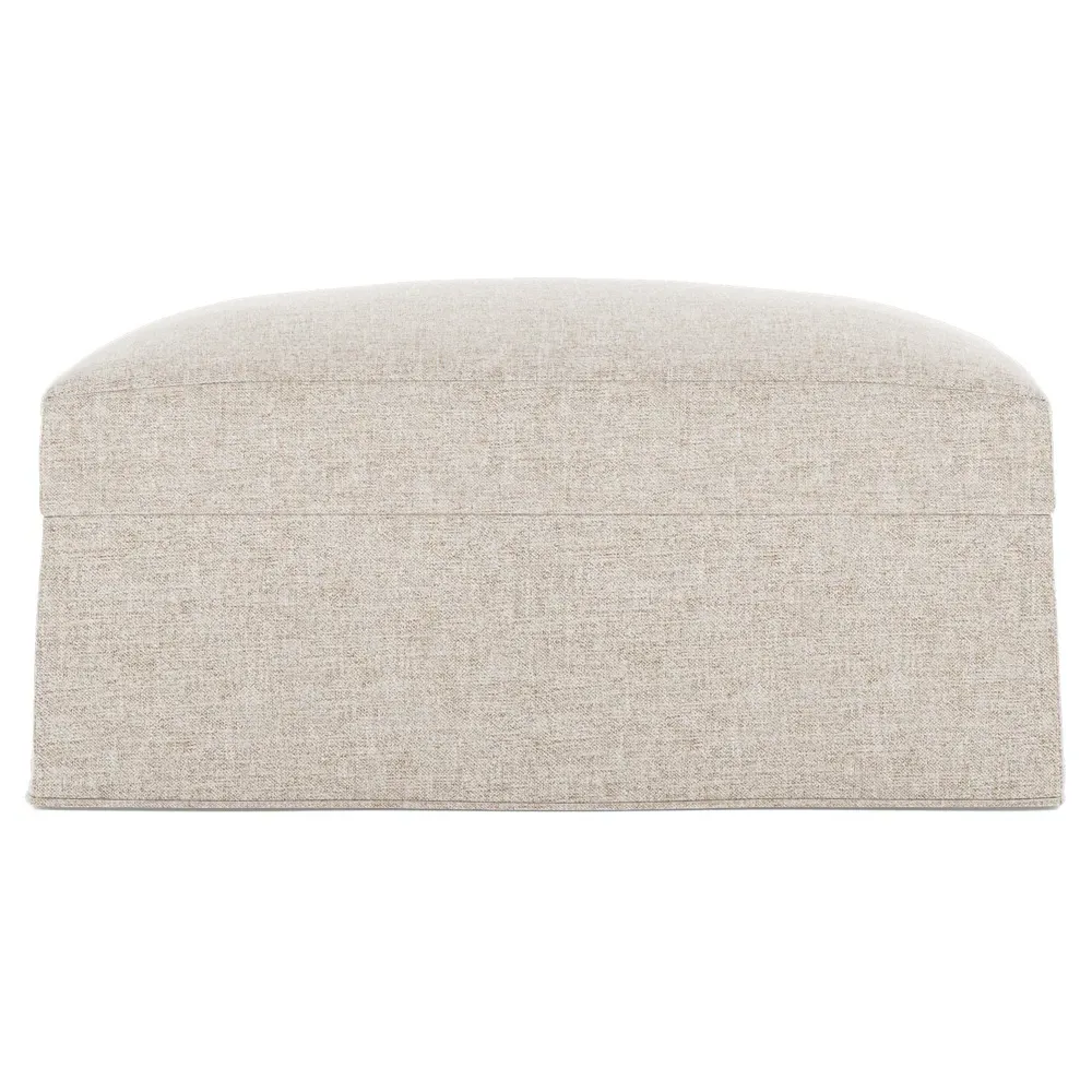 Avery Slipcovered Ottoman - Straw
