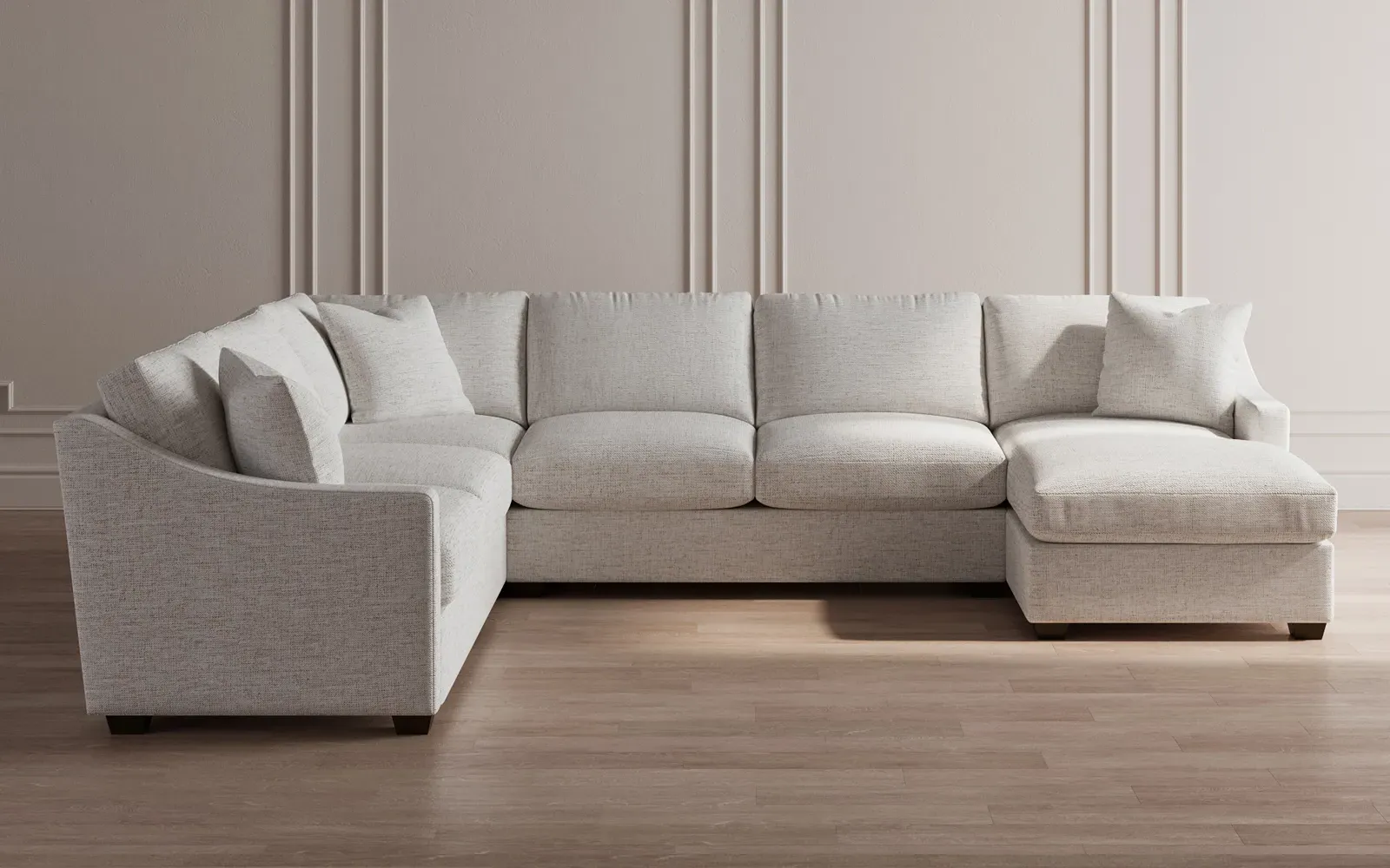 Avery U-Shaped Sectional Sofa with Left Chaise - Pebble