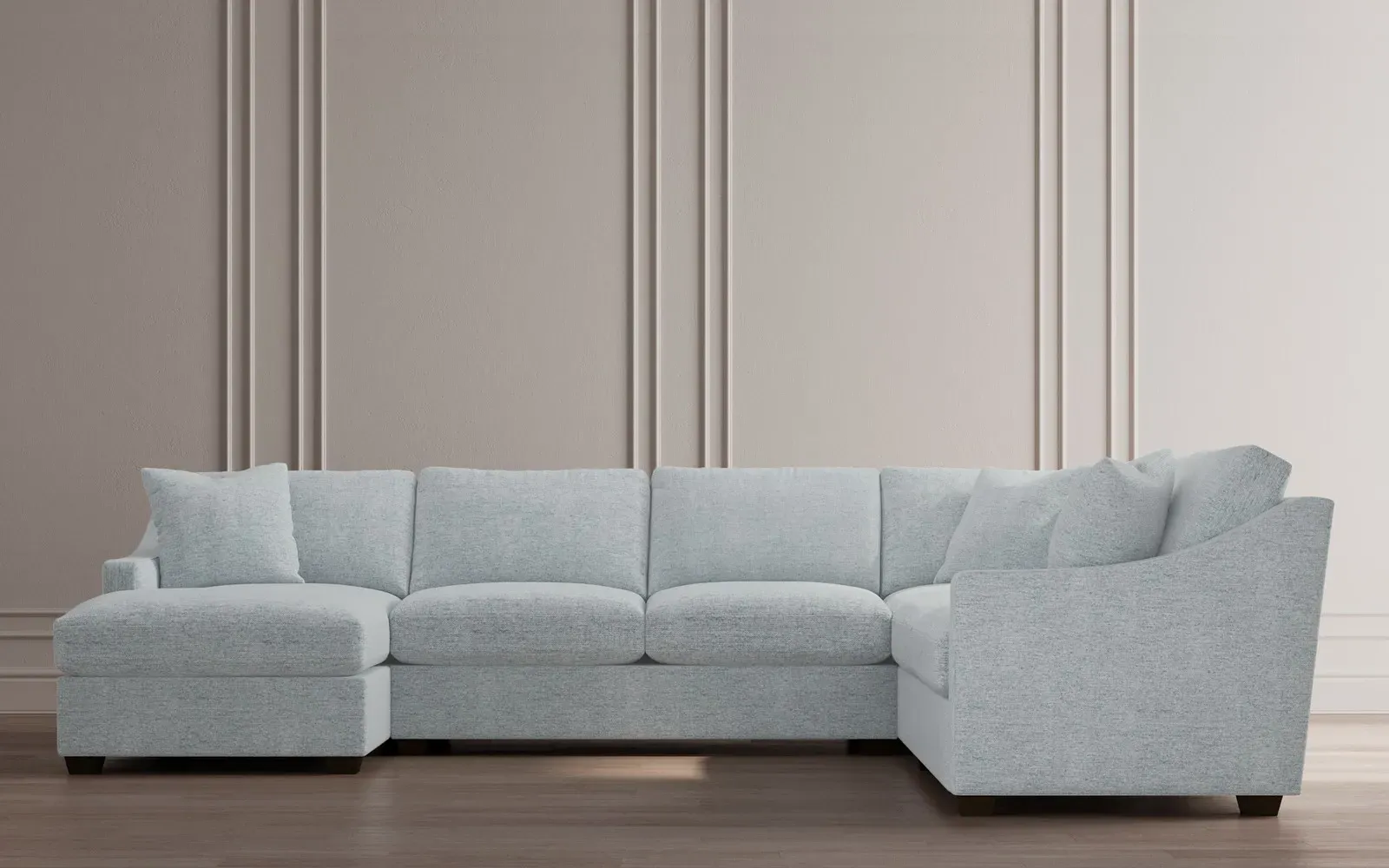 Avery U-Shaped Sectional Sofa with Right Chaise - Pebble