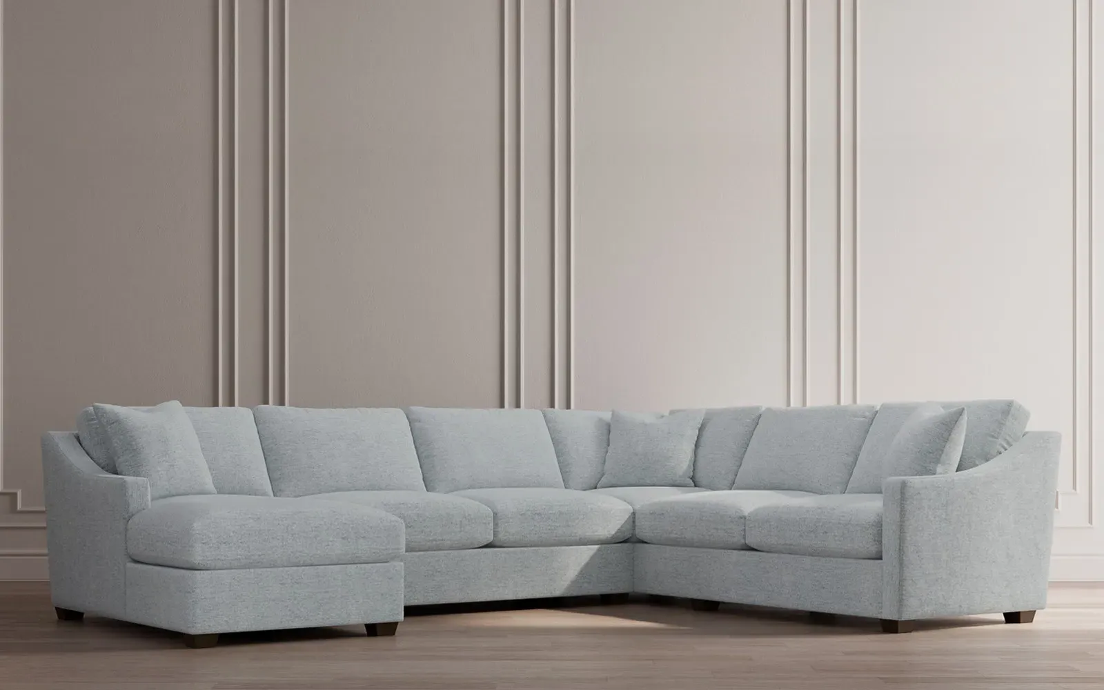 Avery U-Shaped Sectional Sofa with Right Chaise - Pebble