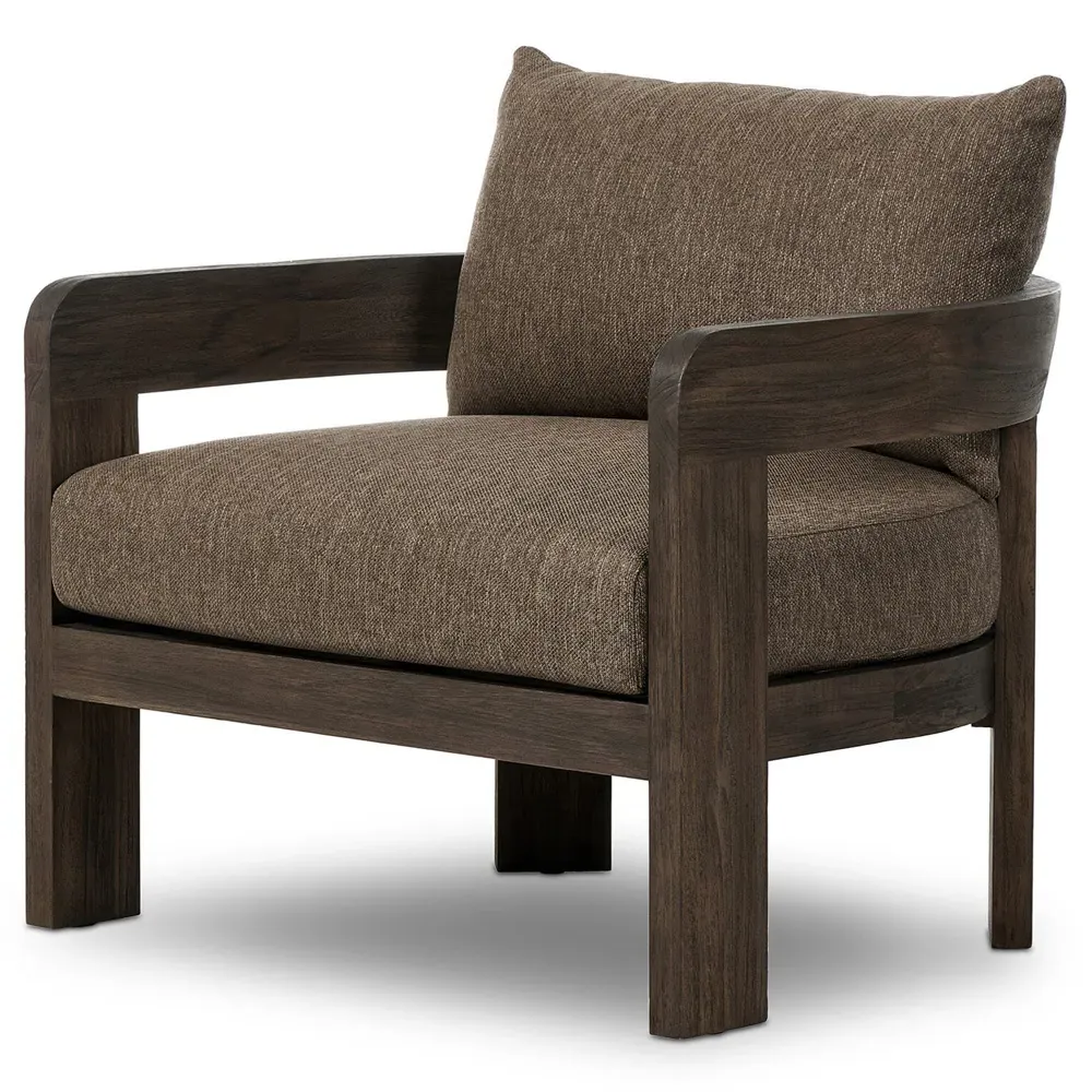 Aviel Barrel Arm Chair - Brown, Teak