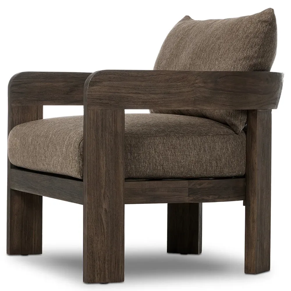 Aviel Barrel Arm Chair - Brown, Teak