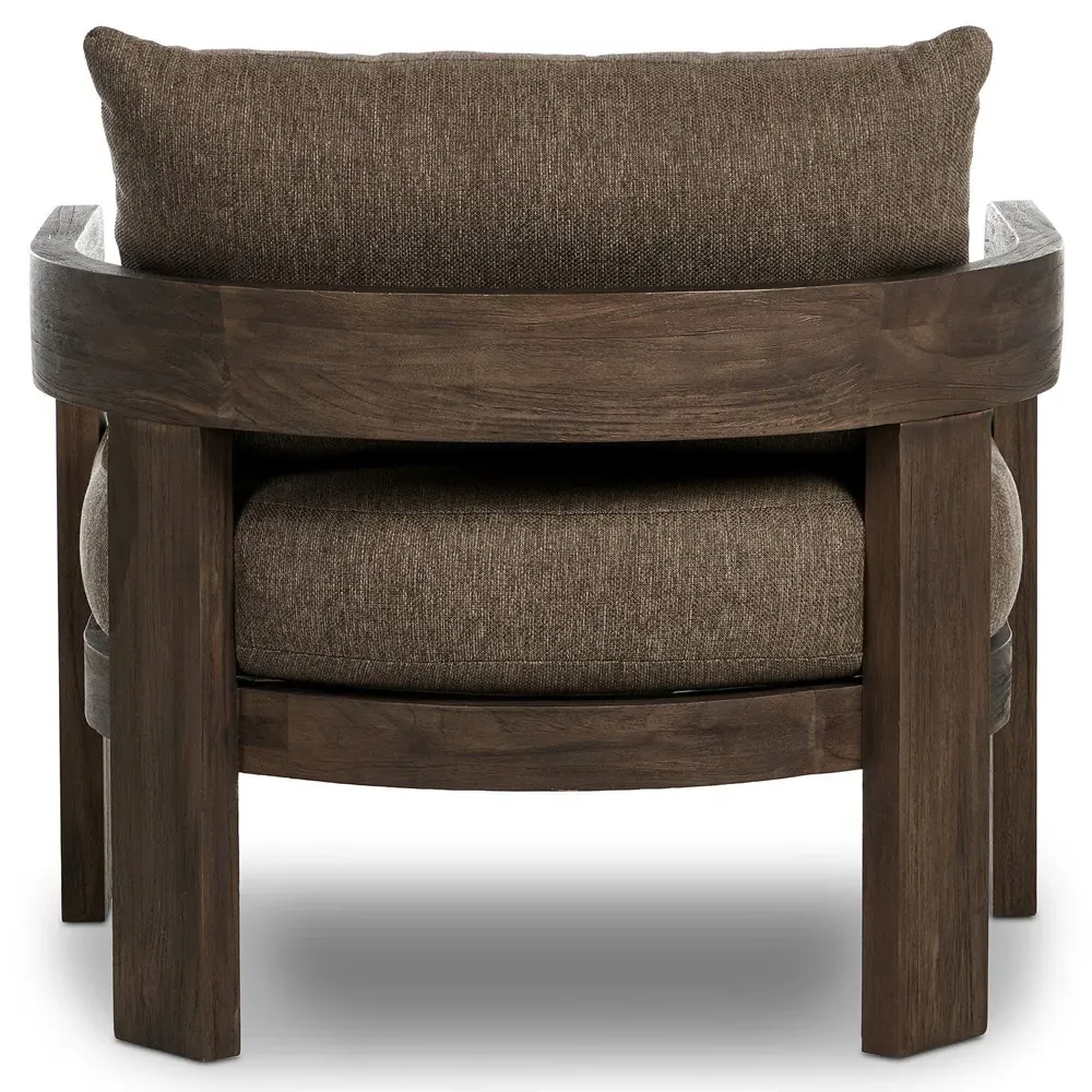 Aviel Barrel Arm Chair - Brown, Teak