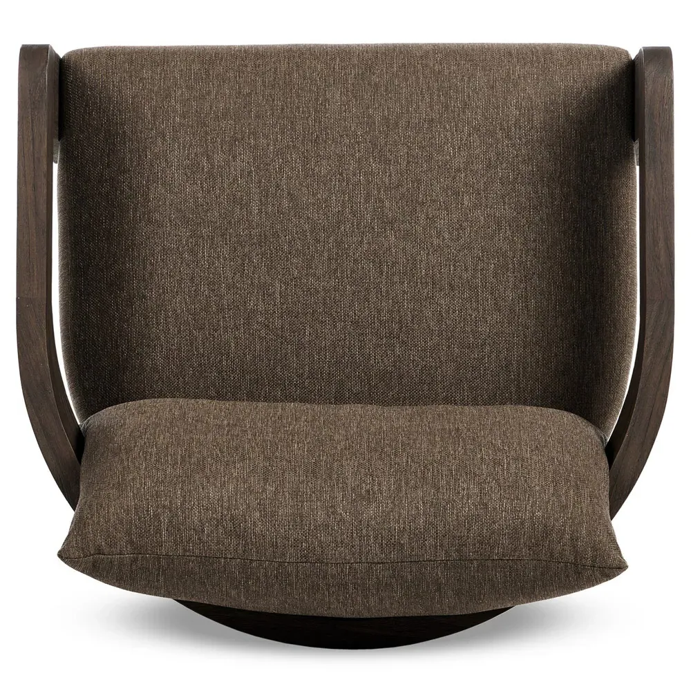 Aviel Barrel Arm Chair - Brown, Teak