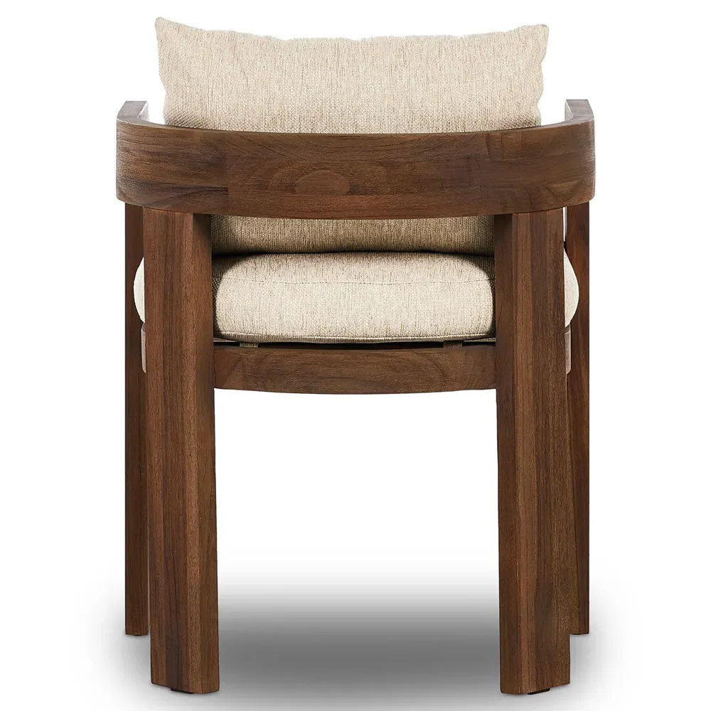 Aviel Dining Arm Chair - Beige, Teak