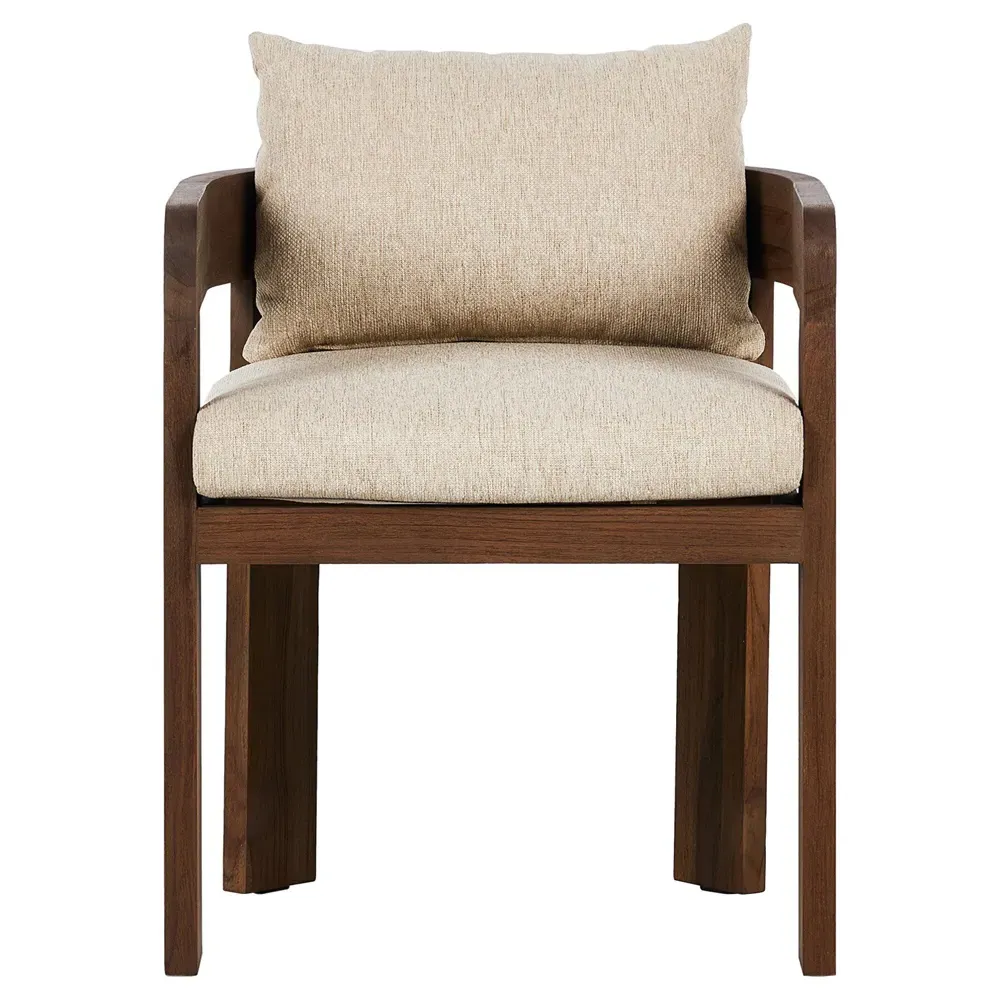 Aviel Dining Arm Chair - Beige, Teak image