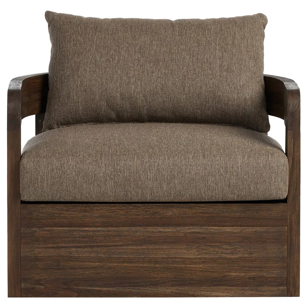 Aviel Swivel Chair - Brown, Teak