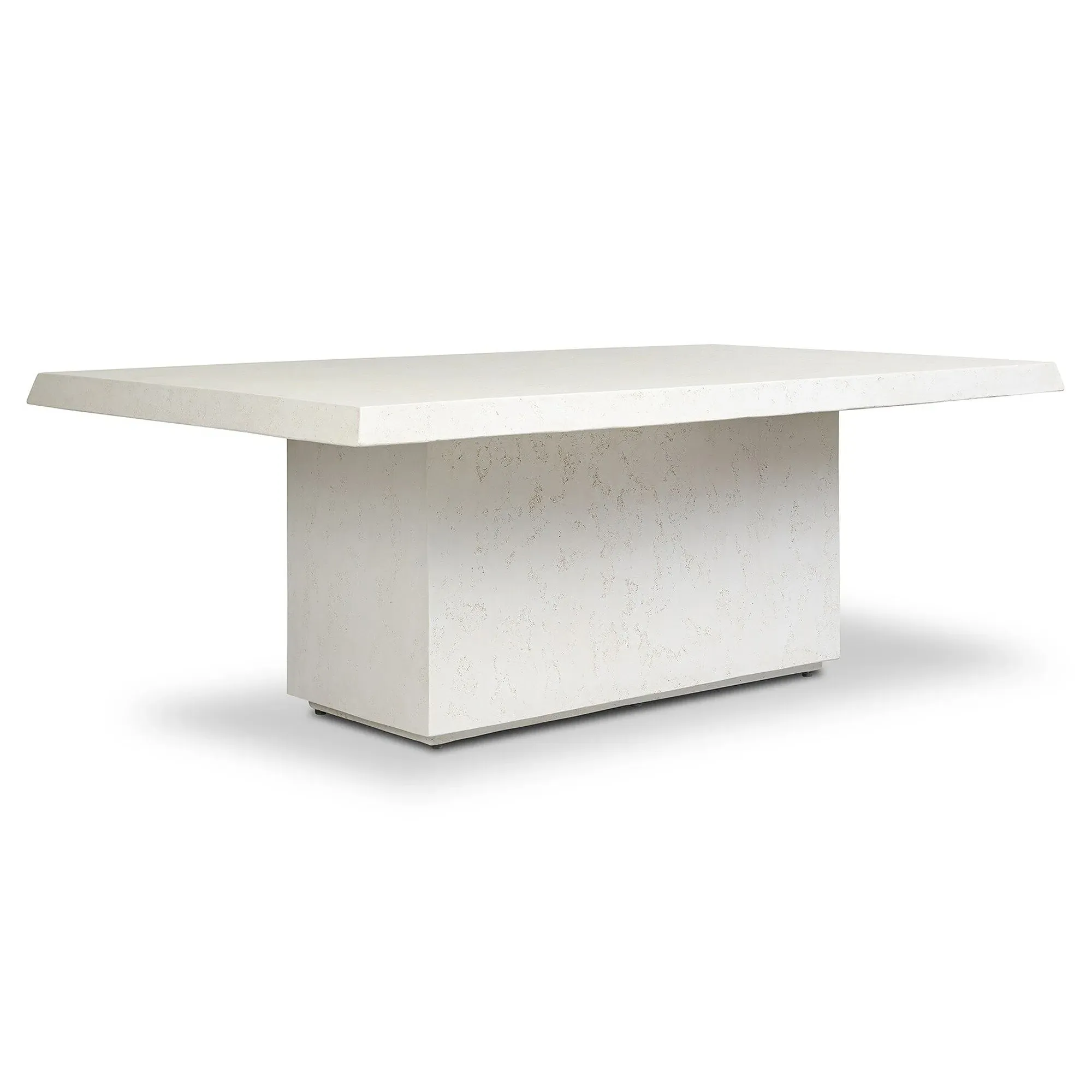 Avila Rectangular Outdoor Dining Table - White, Concrete