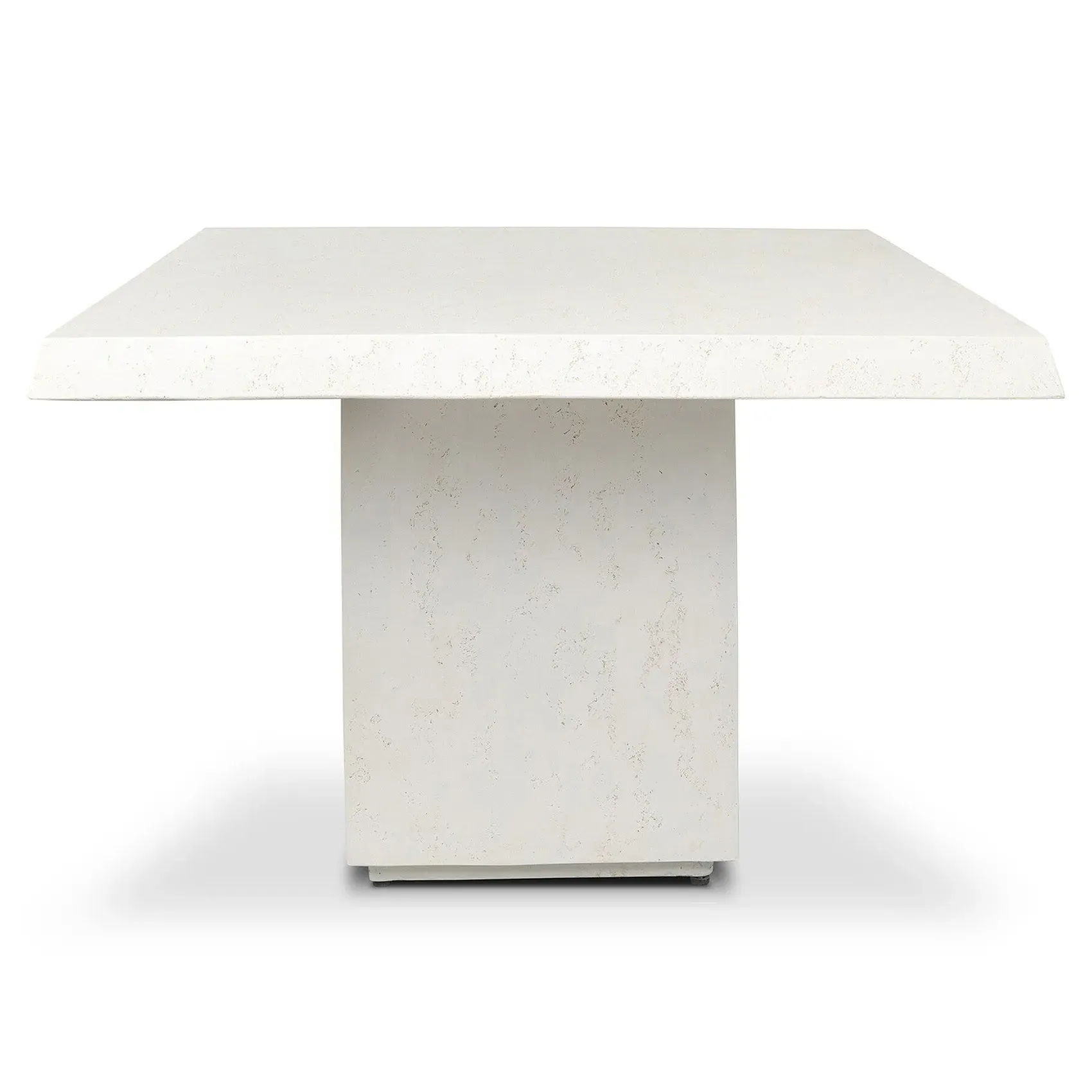 Avila Rectangular Outdoor Dining Table - White, Concrete