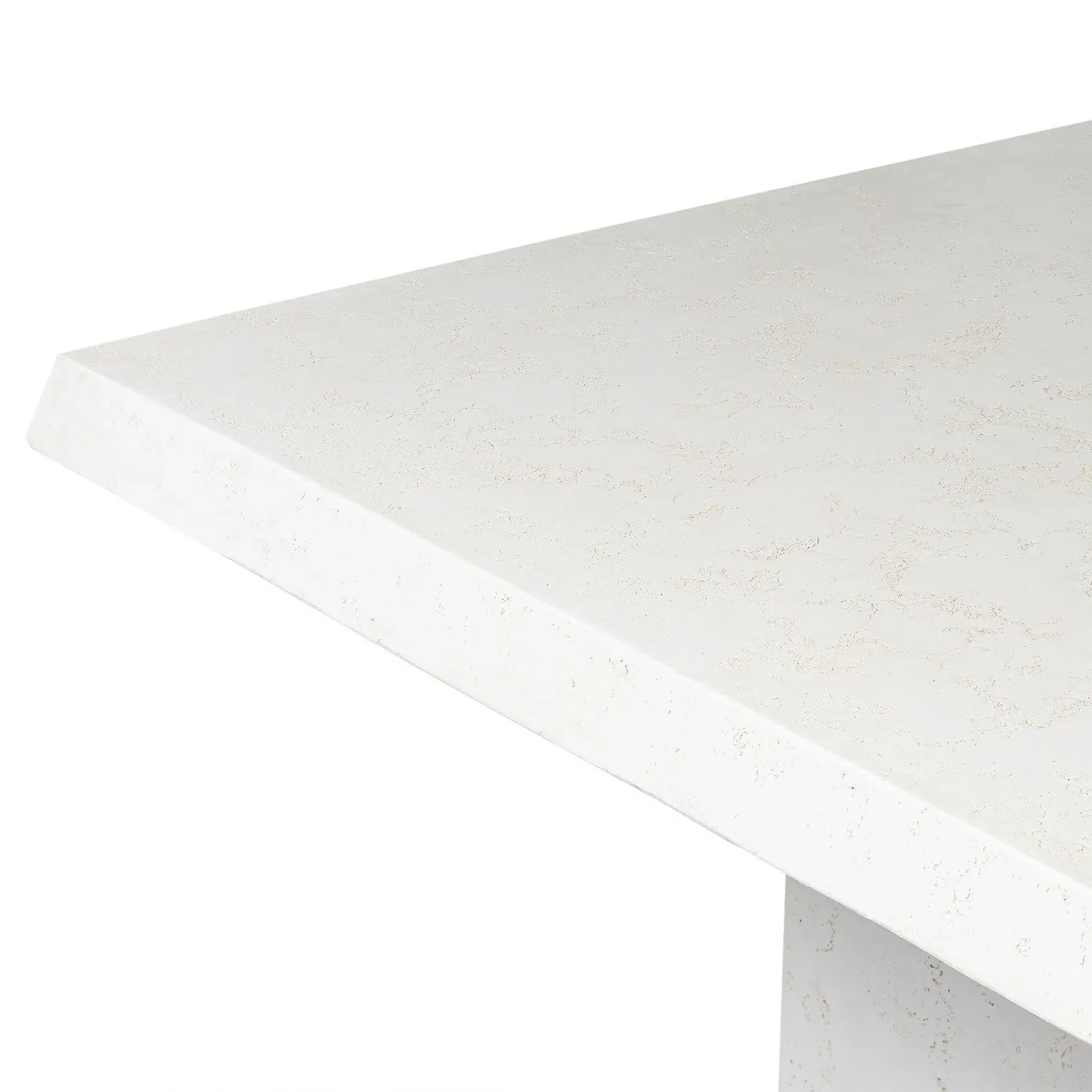Avila Rectangular Outdoor Dining Table - White, Concrete