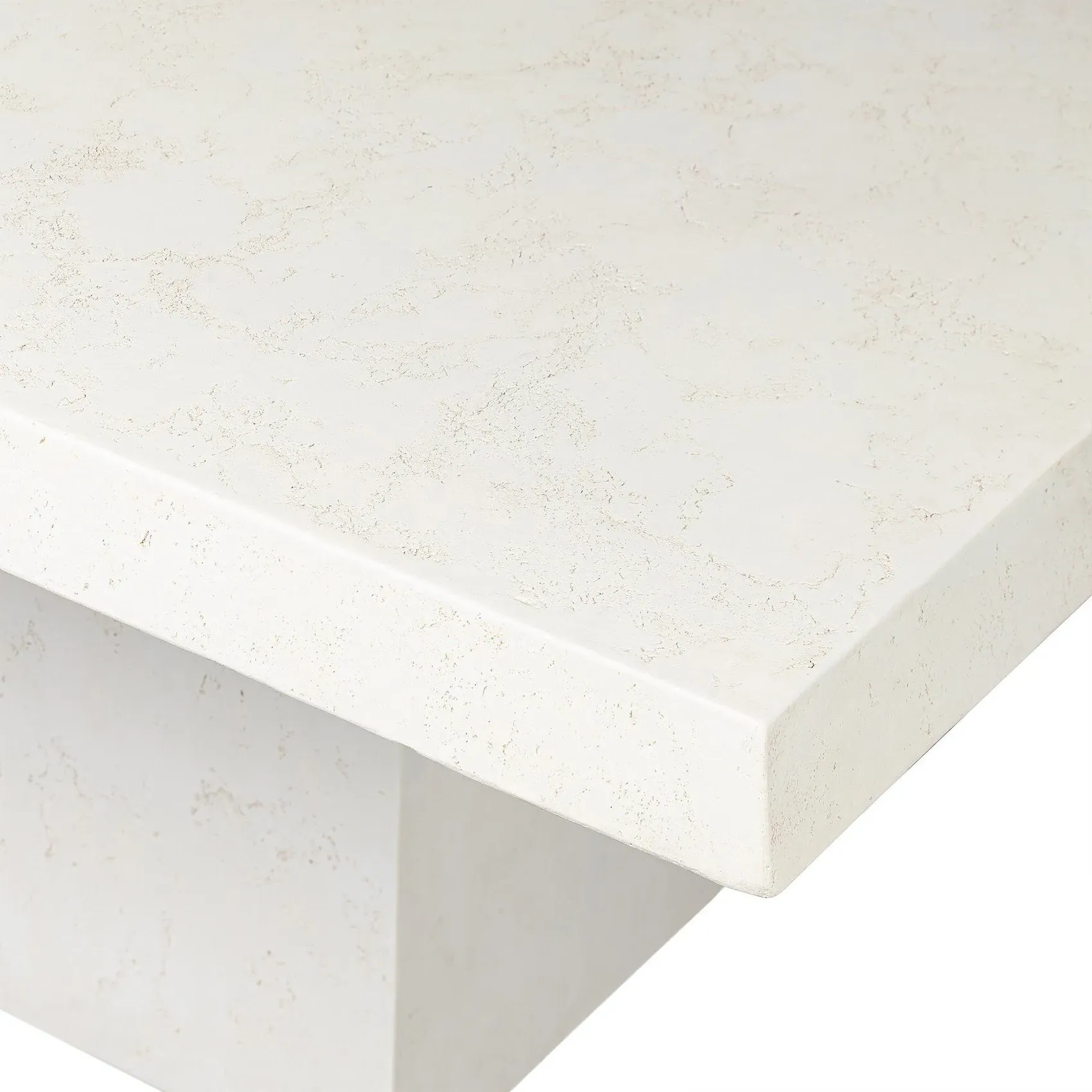 Avila Rectangular Outdoor Dining Table - White, Concrete