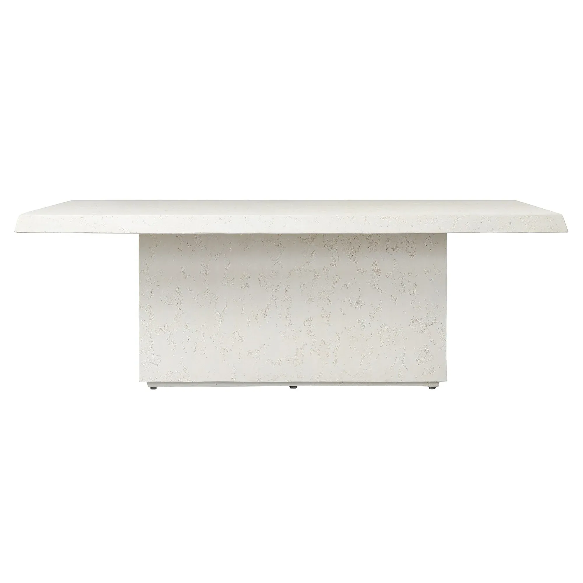 Avila Rectangular Outdoor Dining Table - White, Concrete