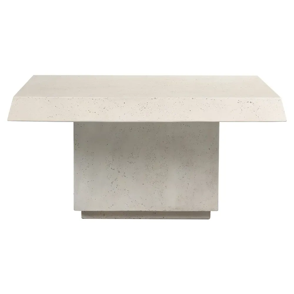 Avila Square Outdoor Coffee Table - White, Concrete