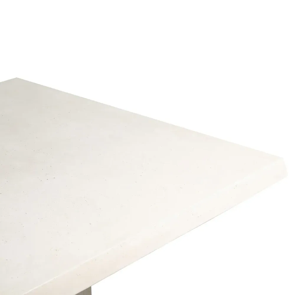 Avila Square Outdoor Dining Table - White, Concrete