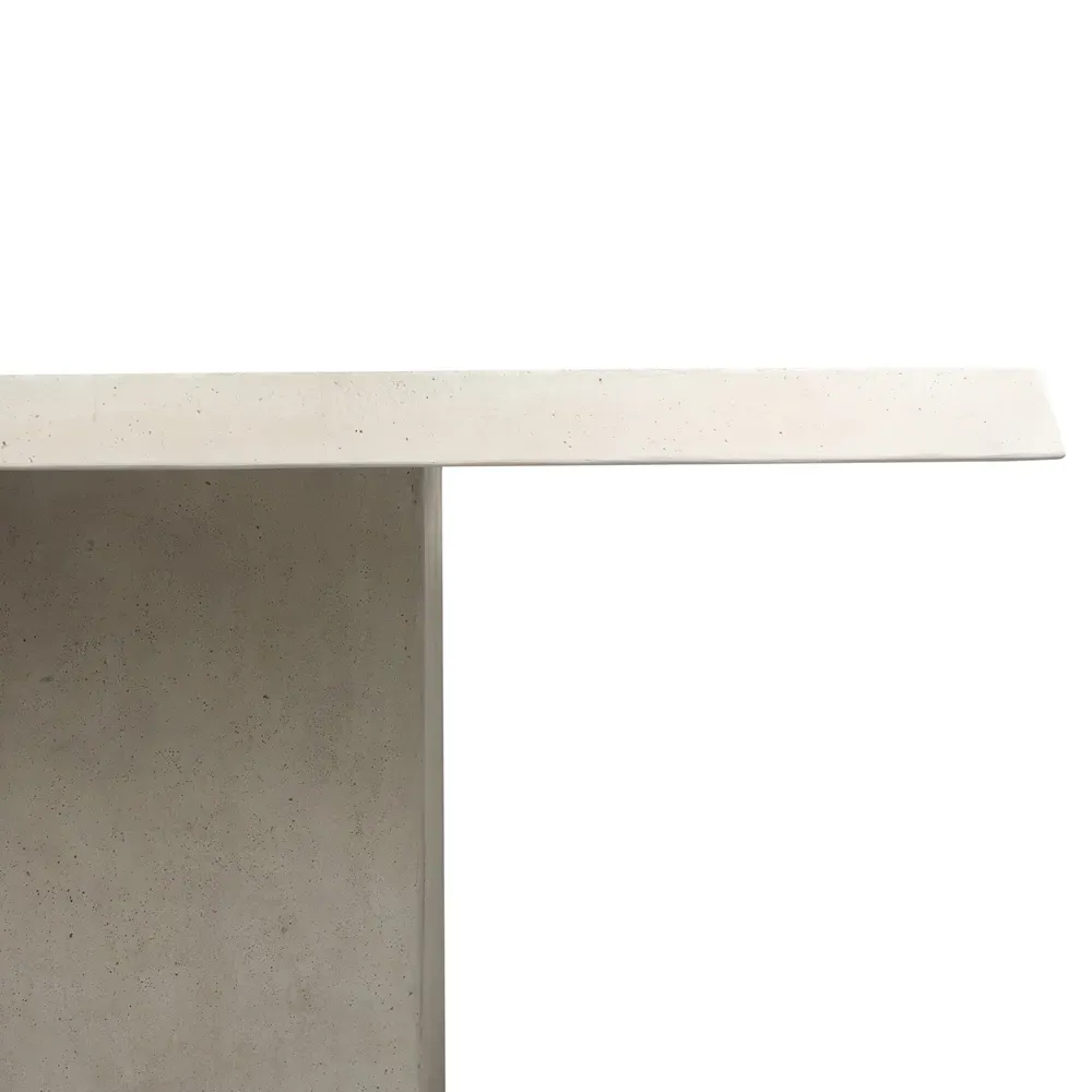 Avila Square Outdoor Dining Table - White, Concrete