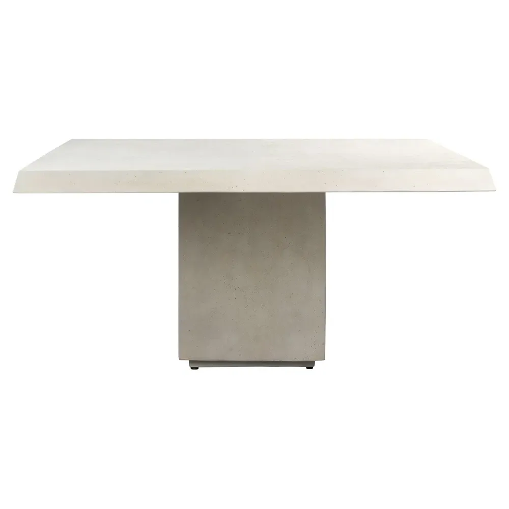 Avila Square Outdoor Dining Table - White, Concrete