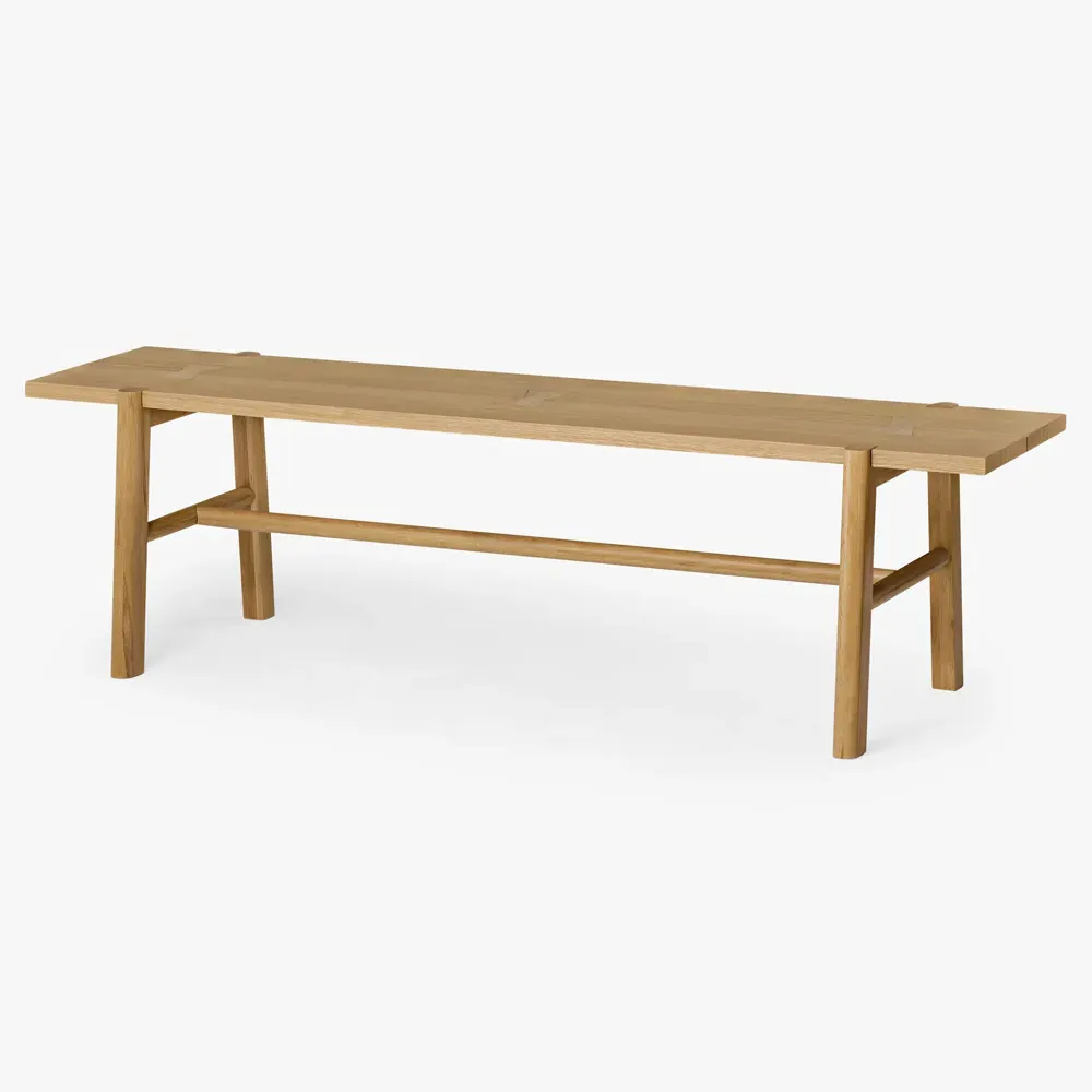 Aviva Oak Wood Dining Bench - Brown