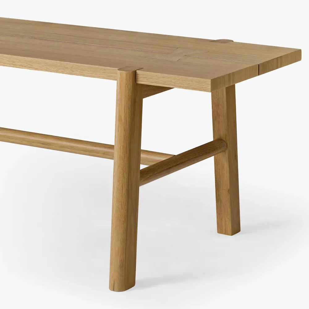 Aviva Oak Wood Dining Bench - Brown