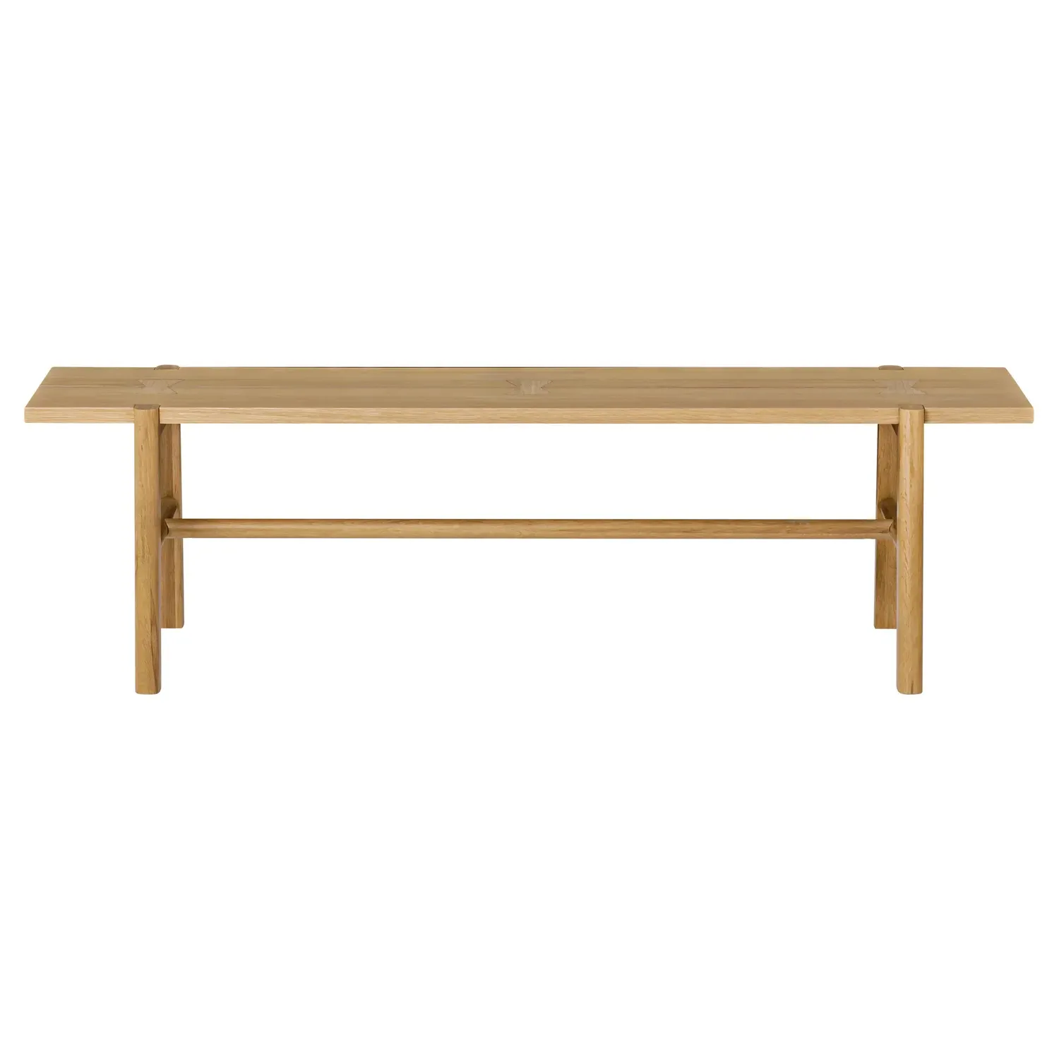 Aviva Oak Wood Dining Bench - Brown image