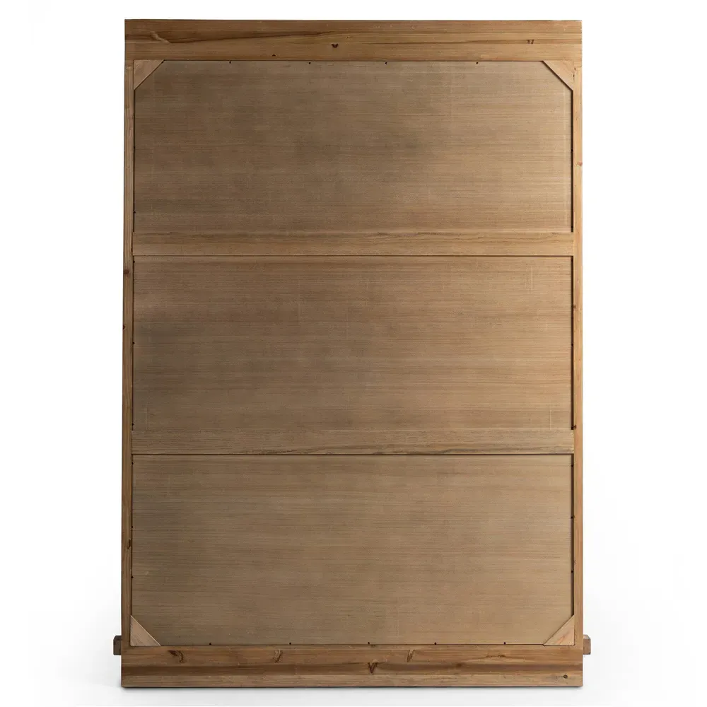 Avo Rectangular Floor Mirror with Ledge - Light Brown, Pine