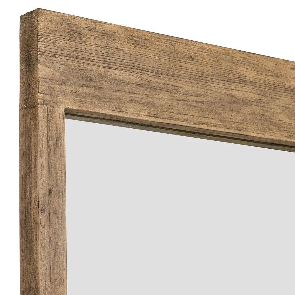 Avo Rectangular Floor Mirror with Ledge - Light Brown, Pine