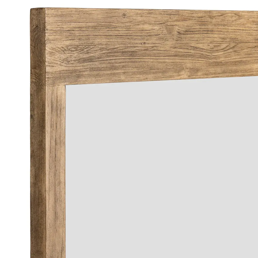 Avo Rectangular Wall Mirror with Ledge - Light Brown, Pine