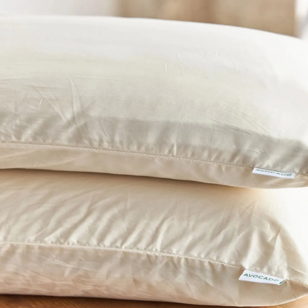 Avocado Cream Standard Pillow Protector - Ivory, Organic Cotton