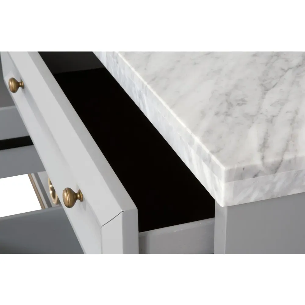 Avril 6 Drawer Double Dresser - Grey, Marble