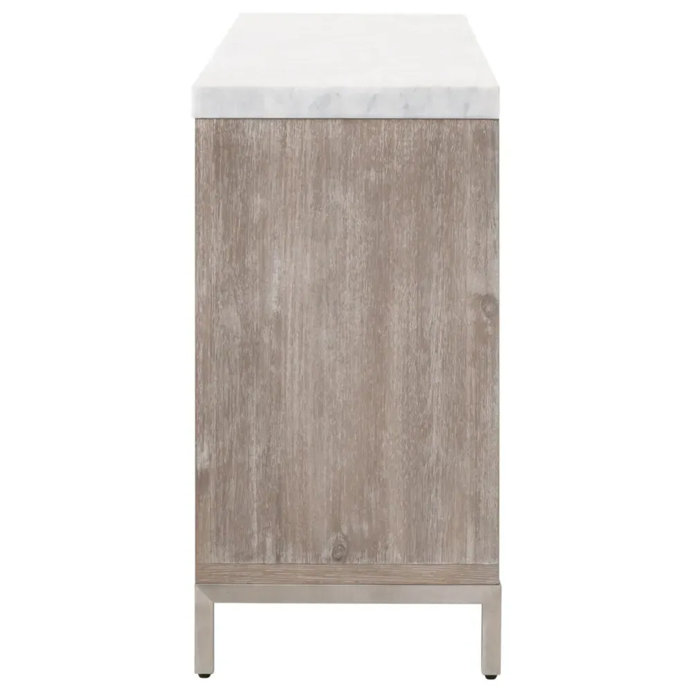 Avril 6 Drawer Double Dresser - Grey, Marble