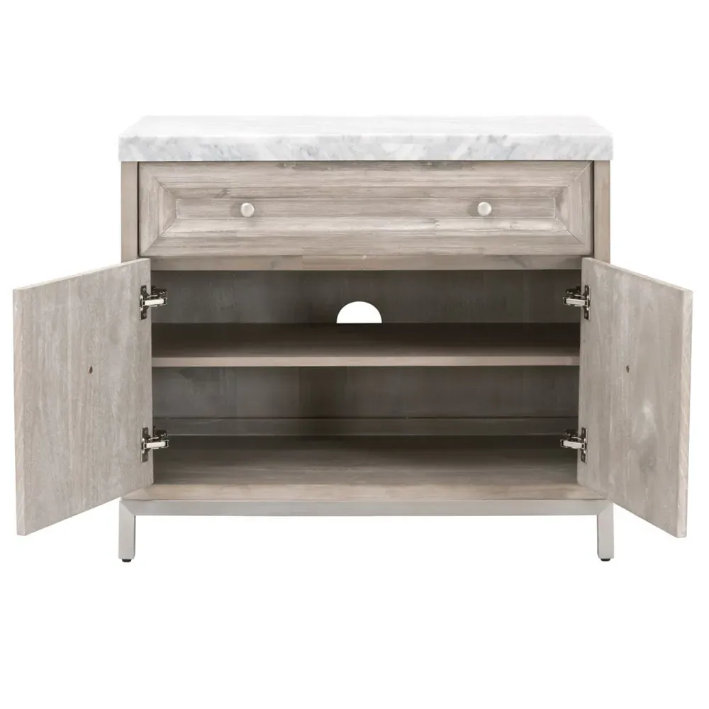 Avril Media Cabinet - Grey, Marble