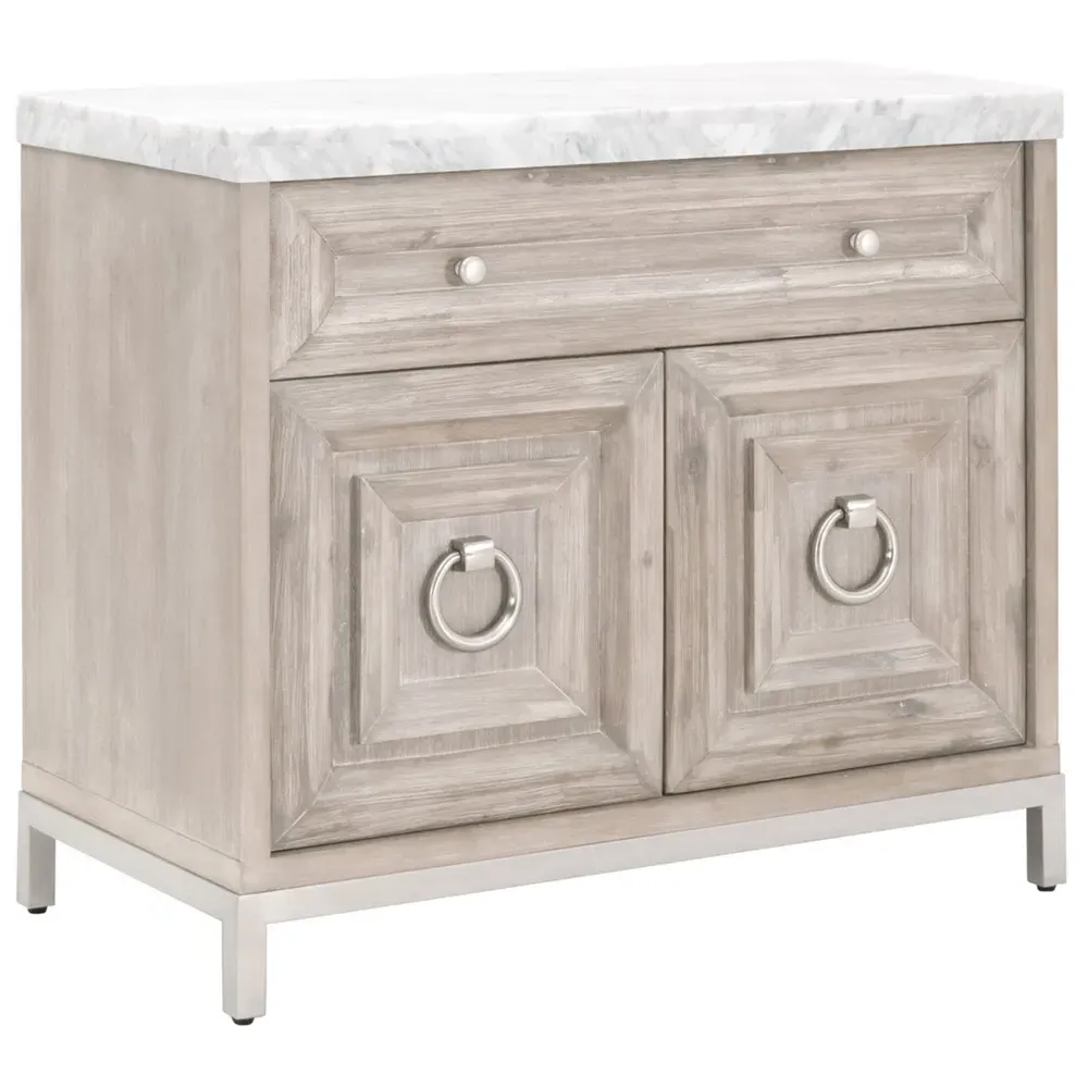 Avril Media Cabinet - Grey, Marble