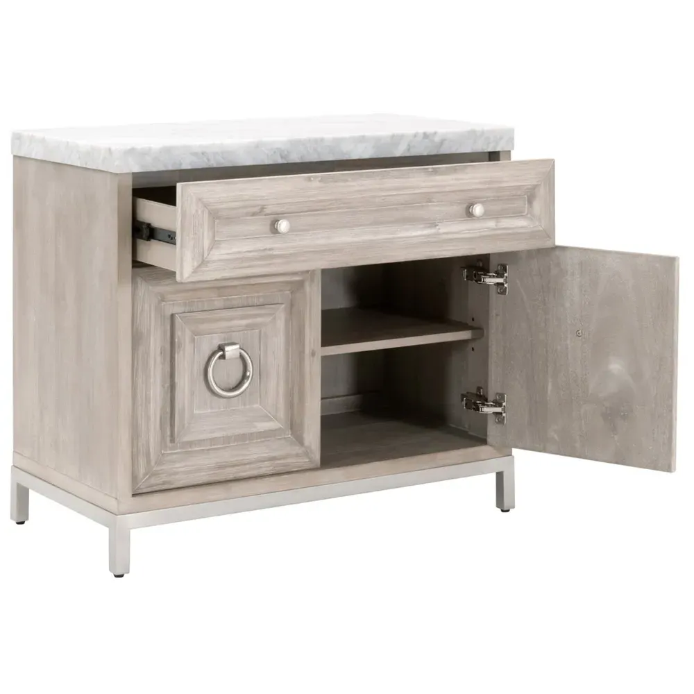Avril Media Cabinet - Grey, Marble