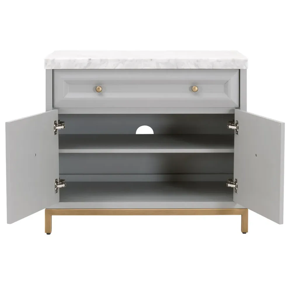 Avril Media Cabinet - Grey, Marble