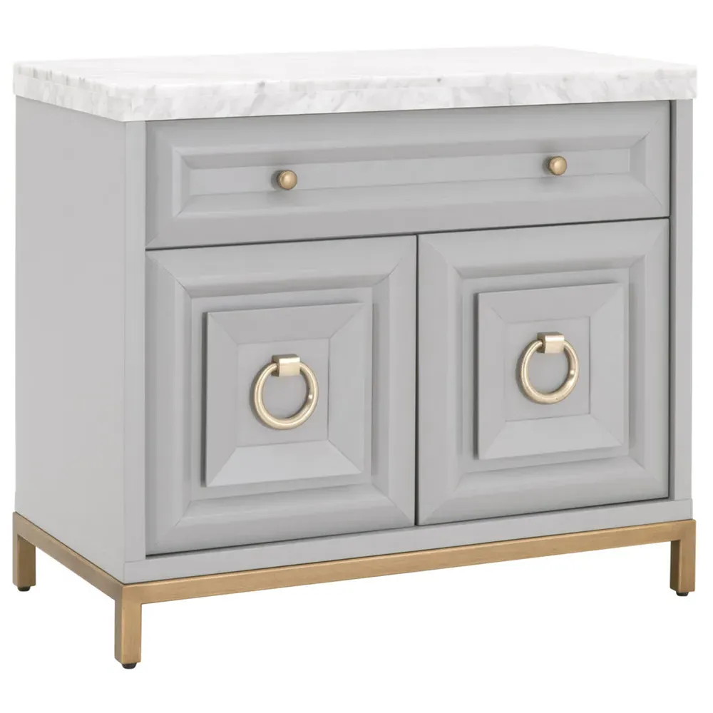 Avril Media Cabinet - Grey, Marble