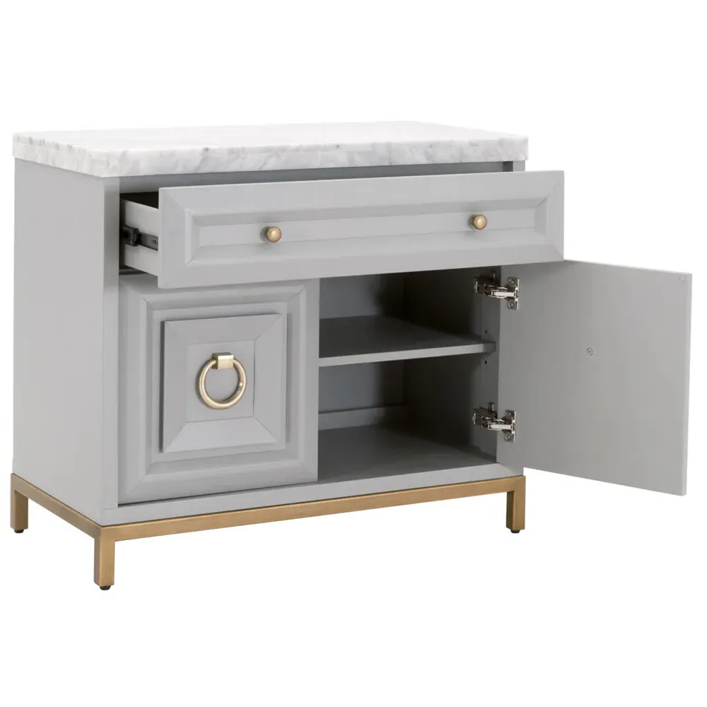 Avril Media Cabinet - Grey, Marble