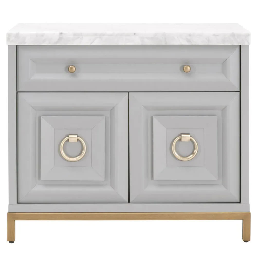 Avril Media Cabinet - Grey, Marble
