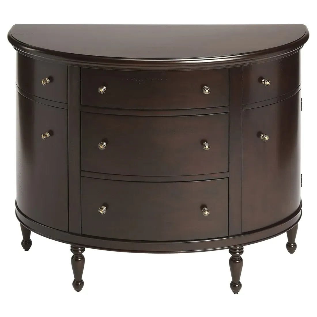 Aya Demilune Console Table - Dark Brown, Mahogany image