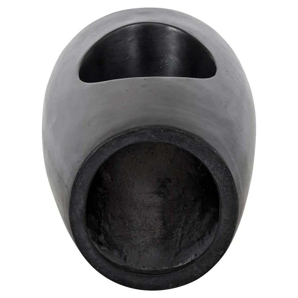 Ayaan Round Outdoor Stool - Black, Concrete