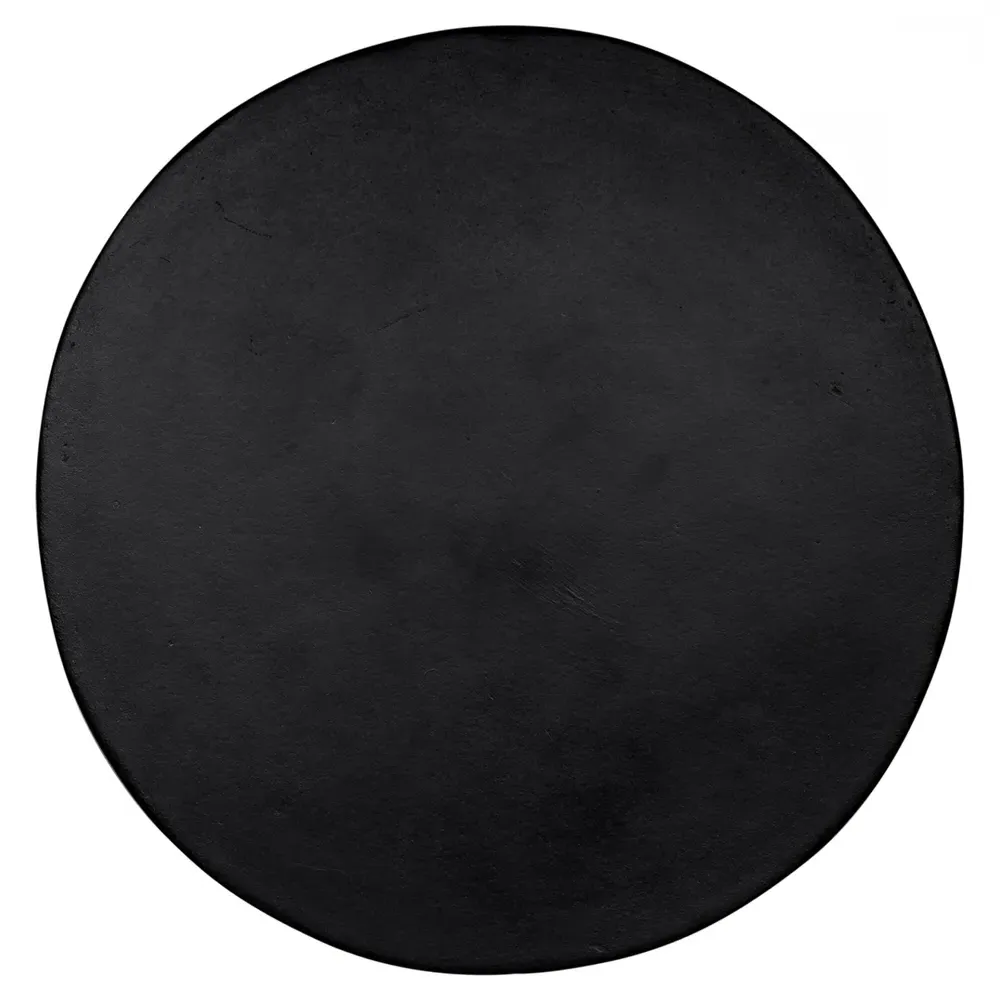 Ayaan Round Outdoor Stool - Black, Concrete