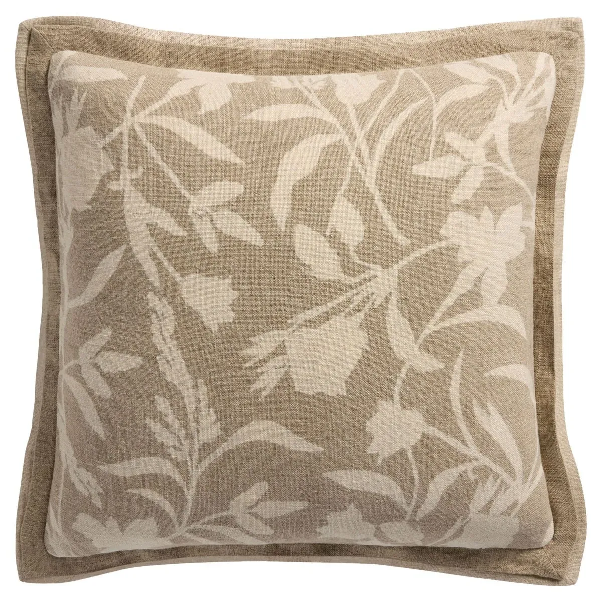 Ayana 18x18 Floral Throw Pillow - Natural, Cotton