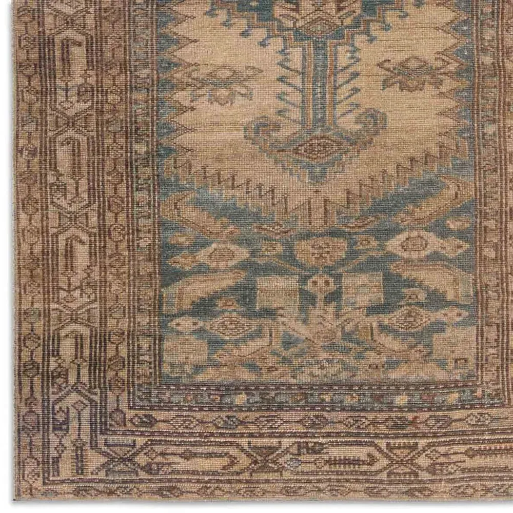 Ayden Ushak Patterned Rug - Brown, Polyester