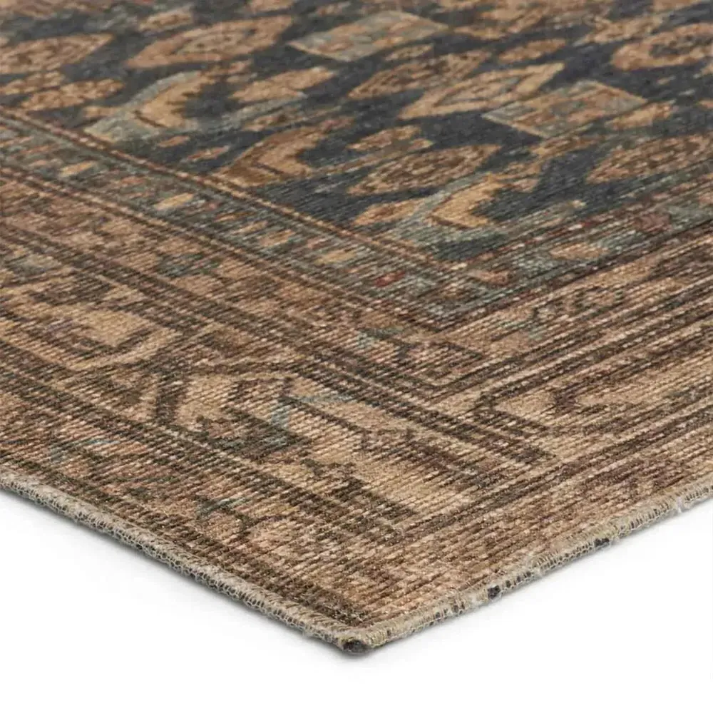 Ayden Ushak Patterned Rug - Brown, Polyester