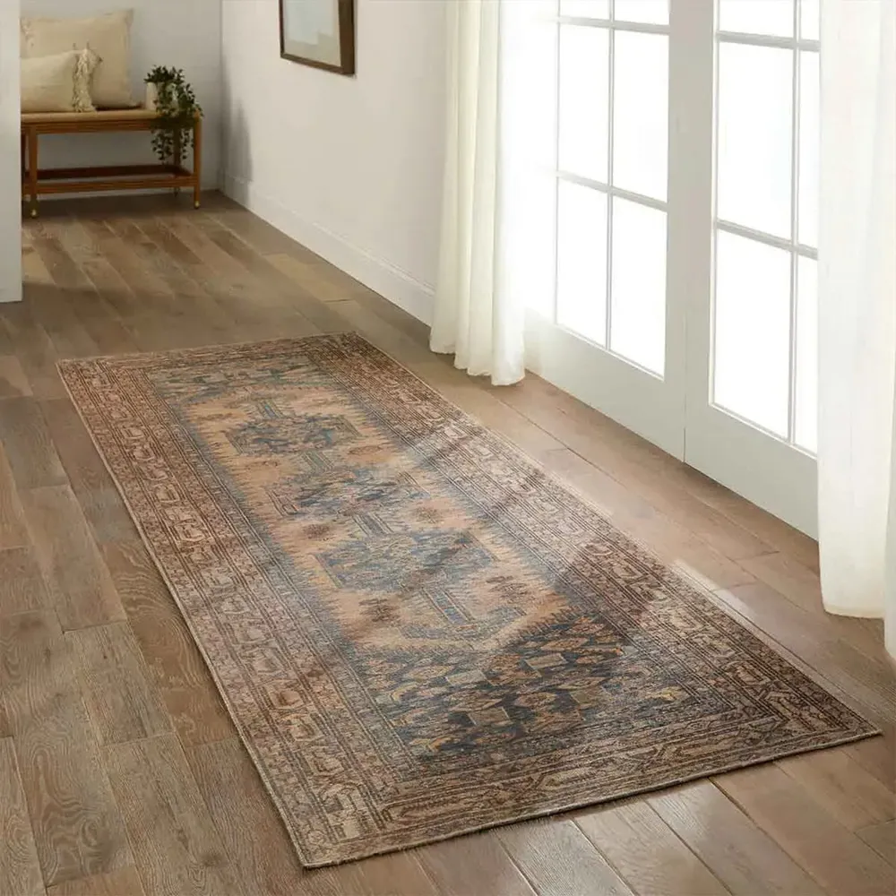 Ayden Ushak Patterned Rug - Brown, Polyester